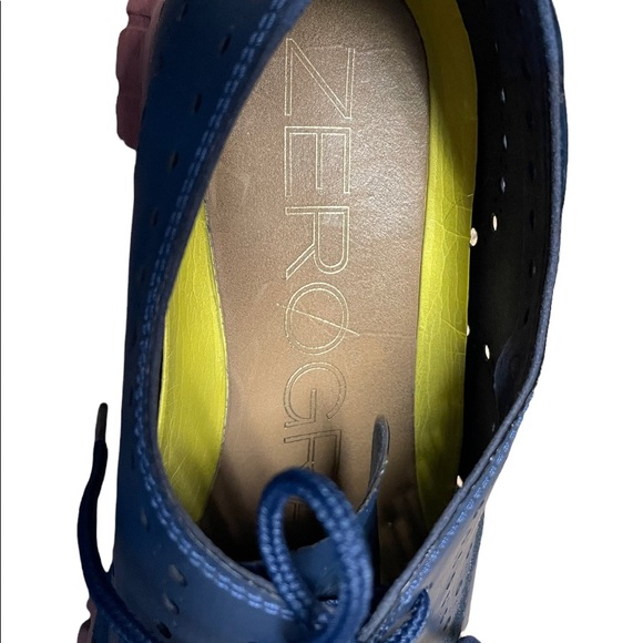 Cole Haan Zerogrand Wingtip Oxford Navy Blue Leather Lace Up Men 10.5 M - Picture 9 of 16